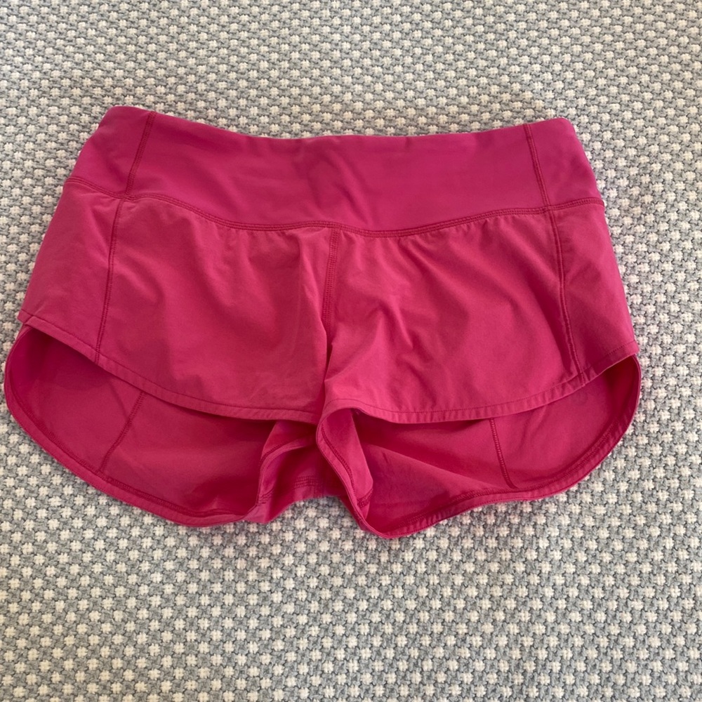 Lululemon pink speed up shorts